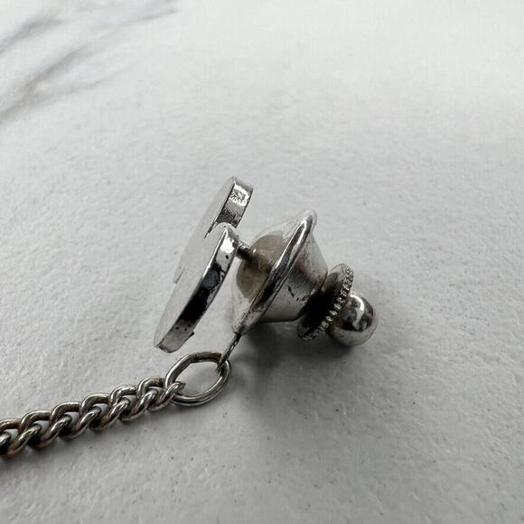 Vintage Silver Tone Infinity Lapel Tie Tack Pin - Picture 3 of 6